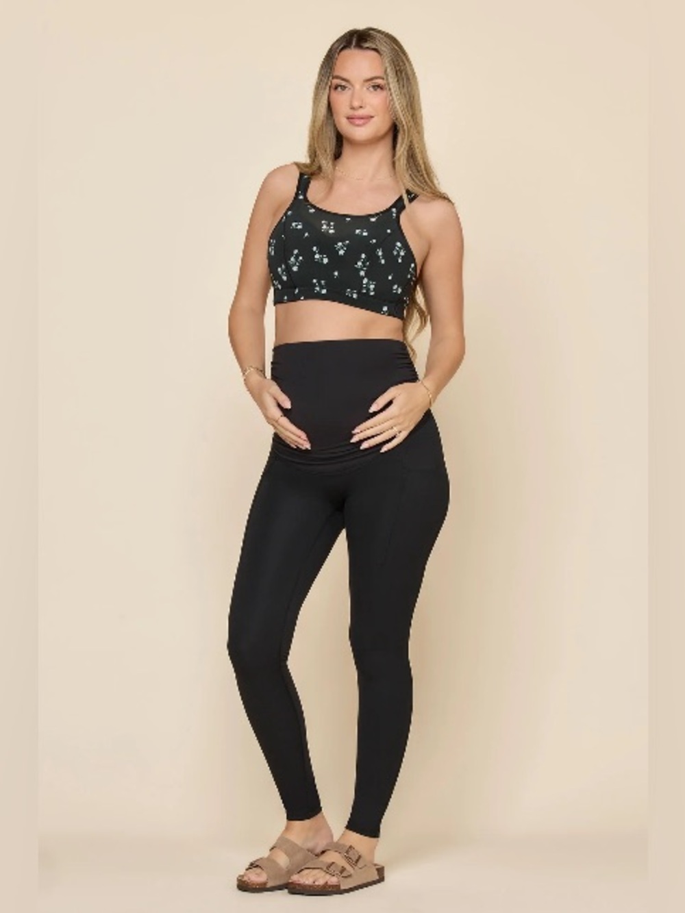 POPFLEX Foldover Maternity Legging Black Size XS 27”